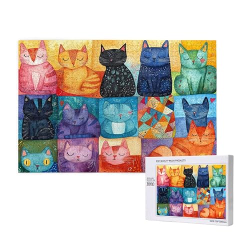 Puzzle 120 Teile Katze Puzzles für Erwachsene Niedlich HD Puzzel Anspruchsvolles und Lustig Kreatives Unterhaltungsspiel, DIY Holzpuzzle für Erwachsene Als Feiertage Deko Geschenk fur Frauen M-89 Puzzle 120 Teile Katze Puzzles für Erwachsene Niedlich HD Puzzel Anspruchsvolles und Lustig Kreatives Unterhaltungsspiel, DIY Holzpuzzle für Erwachsene Als Feiertage Deko Geschenk fur Frauen M-89 von Yeogcohe