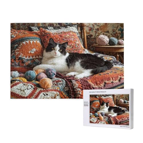 Puzzle 120 Teile Katze Puzzles für Erwachsene Tier HD Puzzel Anspruchsvolles und Lustig Kreatives Unterhaltungsspiel, DIY Holzpuzzle für Erwachsene Als Feiertage Zimmer Deko Geschenk fur Frauen M-322 Puzzle 120 Teile Katze Puzzles für Erwachsene Tier HD Puzzel Anspruchsvolles und Lustig Kreatives Unterhaltungsspiel, DIY Holzpuzzle für Erwachsene Als Feiertage Zimmer Deko Geschenk fur Frauen M-322 von Yeogcohe