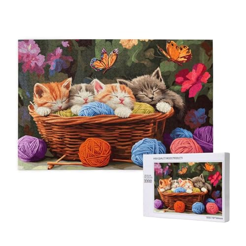 Puzzle 120 Teile Katze Puzzles für Erwachsene Tier HD Puzzel Anspruchsvolles und Lustig Kreatives Unterhaltungsspiel, DIY Holzpuzzle für Erwachsene Als Feiertage Zimmer Deko Geschenk fur Frauen M-511 von Yeogcohe