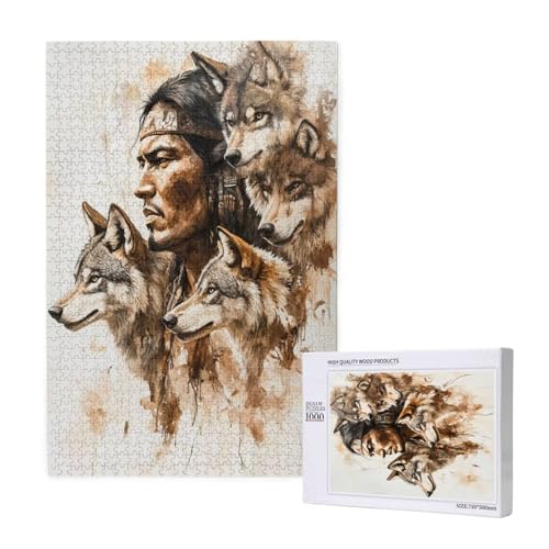 Puzzle 120 Teile Mann Puzzles für Erwachsene Wolf HD Puzzel Anspruchsvolles und Lustig Kreatives Unterhaltungsspiel, DIY Holzpuzzle für Erwachsene Als Feiertage Zimmer Deko Geschenk fur Frauen M-1786 von Yeogcohe