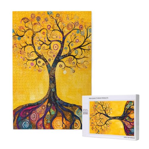 Puzzle 1500 Teile Baum des Lebens Puzzles für Erwachsene Abstrakt HD Puzzel Anspruchsvolles Lustig Kreatives Unterhaltungsspiel,DIY Holzpuzzle für Erwachsene Als Feiertage Geschenk fur Frauen M-1806 von Yeogcohe