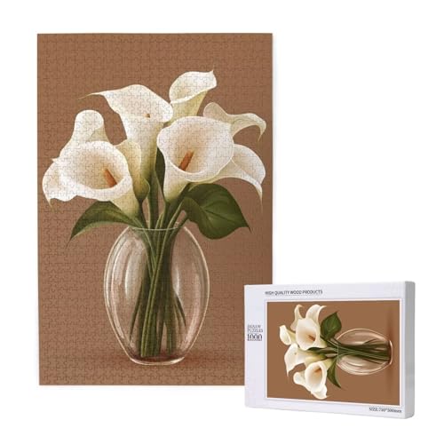 Puzzle 1500 Teile Blume Puzzles für Erwachsene Calla-Lilie HD Puzzel Anspruchsvolles und Lustig Kreatives Unterhaltungsspiel, DIY Holzpuzzle für Erwachsene Als Feiertage Geschenk fur Frauen M-1747 von Yeogcohe