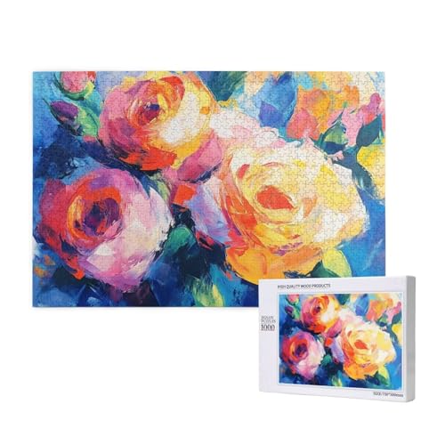 Puzzle 1500 Teile Blume Puzzles für Erwachsene Farbe HD Puzzel Anspruchsvolles und Lustig Kreatives Unterhaltungsspiel, DIY Holzpuzzle für Erwachsene Als Feiertage Deko Geschenk fur Frauen M-1010 von Yeogcohe