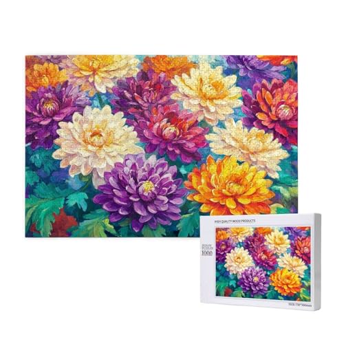 Puzzle 1500 Teile Blume Puzzles für Erwachsene Farbe HD Puzzel Anspruchsvolles und Lustig Kreatives Unterhaltungsspiel, DIY Holzpuzzle für Erwachsene Als Feiertage Deko Geschenk fur Frauen M-1024 von Yeogcohe