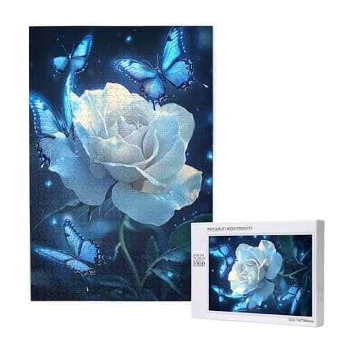 Puzzle 1500 Teile Blume Puzzles für Erwachsene Schmetterling HD Puzzel Anspruchsvolles und Lustig Kreatives Unterhaltungsspiel, DIY Holzpuzzle für Erwachsene Als Feiertage Geschenk fur Frauen M-1981 von Yeogcohe
