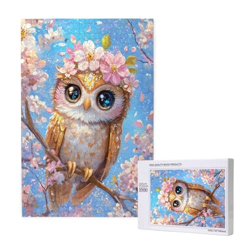 Puzzle 1500 Teile Eule Puzzles für Erwachsene Blume HD Puzzel Anspruchsvolles und Lustig Kreatives Unterhaltungsspiel, DIY Holzpuzzle für Erwachsene Als Feiertage Deko Geschenk fur Frauen M-1936 von Yeogcohe