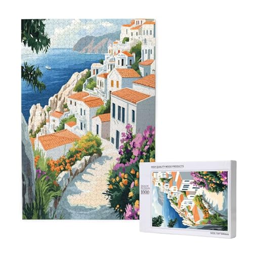Puzzle 1500 Teile Landschaft Puzzles für Erwachsene Italien HD Puzzel Anspruchsvolles und Lustig Kreatives Unterhaltungsspiel, DIY Holzpuzzle für Erwachsene Als Feiertage Geschenk fur Frauen M-1668 von Yeogcohe