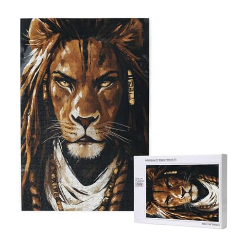 Puzzle 1500 Teile Löwe Puzzles für Erwachsene Tier HD Puzzel Anspruchsvolles und Lustig Kreatives Unterhaltungsspiel, DIY Holzpuzzle für Erwachsene Als Feiertage Zimmer Deko Geschenk fur Frauen M-1314 von Yeogcohe