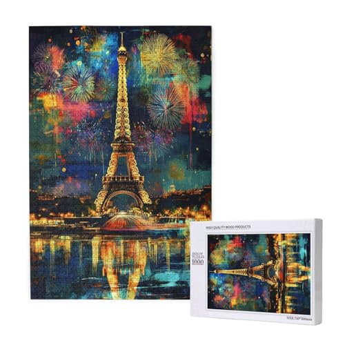 Puzzle 1500 Teile Paris Puzzles für Erwachsene Eiffelturm HD Puzzel Anspruchsvolles und Lustig Kreatives Unterhaltungsspiel, DIY Holzpuzzle für Erwachsene Als Feiertage Geschenk fur Frauen M-1733 von Yeogcohe