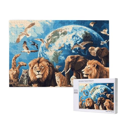 Puzzle 1500 Teile Tier Puzzles für Erwachsene Erde HD Puzzel Anspruchsvolles und Lustig Kreatives Unterhaltungsspiel, DIY Holzpuzzle für Erwachsene Als Feiertage Zimmer Deko Geschenk fur Frauen M-588 von Yeogcohe