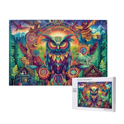 Puzzle 1500 Teile Tier Puzzles für Erwachsene Eule HD Puzzel Anspruchsvolles und Lustig Kreatives Unterhaltungsspiel, DIY Holzpuzzle für Erwachsene Als Feiertage Zimmer Deko Geschenk fur Frauen M-568 von Yeogcohe