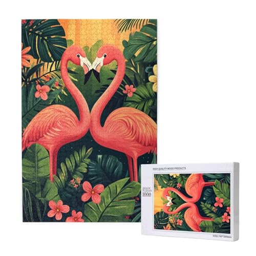 Puzzle 1500 Teile Tier Puzzles für Erwachsene Flamingo HD Puzzel Anspruchsvolles und Lustig Kreatives Unterhaltungsspiel, DIY Holzpuzzle für Erwachsene Als Feiertage Geschenk fur Frauen M-1775 von Yeogcohe
