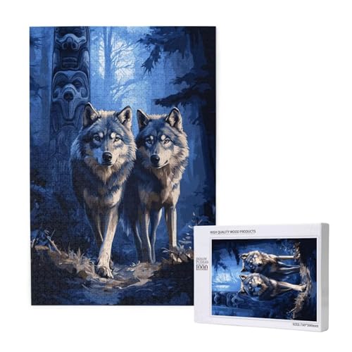 Puzzle 1500 Teile Wolf Puzzles für Erwachsene Tier HD Puzzel Anspruchsvolles und Lustig Kreatives Unterhaltungsspiel, DIY Holzpuzzle für Erwachsene Als Feiertage Zimmer Deko Geschenk fur Frauen M-1201 von Yeogcohe