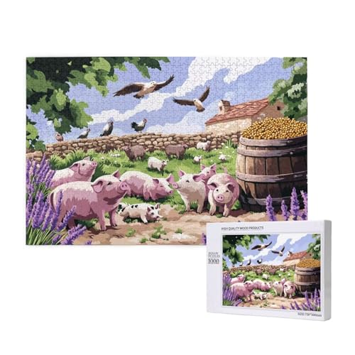Puzzle 3000 Teile Bauernhof Puzzles für Erwachsene Tier HD Puzzel Anspruchsvolles und Lustig Kreatives Unterhaltungsspiel, DIY Holzpuzzle für Erwachsene Als Feiertage Geschenk fur Frauen M-437 von Yeogcohe
