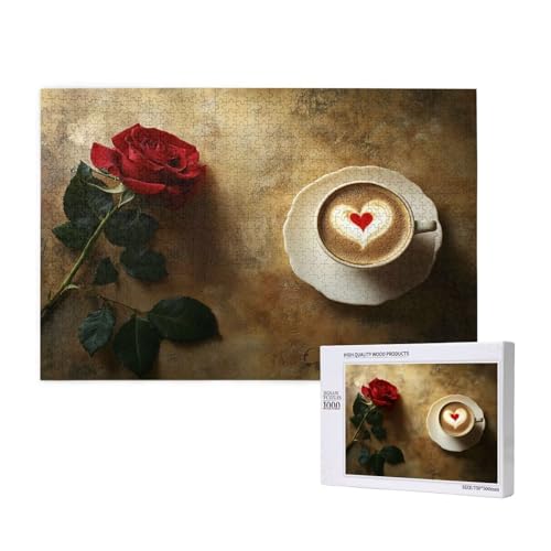 Puzzle 3000 Teile Blume Puzzles für Erwachsene Kaffee HD Puzzel Anspruchsvolles und Lustig Kreatives Unterhaltungsspiel, DIY Holzpuzzle für Erwachsene Als Feiertage Deko Geschenk fur Frauen M-1065 von Yeogcohe