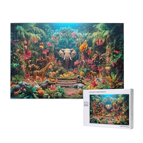 Puzzle 3000 Teile Elefant Puzzles für Erwachsene Tier HD Puzzel Anspruchsvolles und Lustig Kreatives Unterhaltungsspiel, DIY Holzpuzzle für Erwachsene Als Feiertage Deko Geschenk fur Frauen M-117 von Yeogcohe