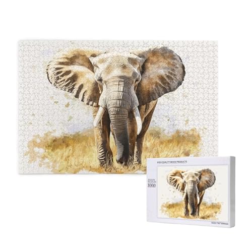 Puzzle 3000 Teile Elefant Puzzles für Erwachsene Tier HD Puzzel Anspruchsvolles und Lustig Kreatives Unterhaltungsspiel, DIY Holzpuzzle für Erwachsene Als Feiertage Deko Geschenk fur Frauen M-392 von Yeogcohe