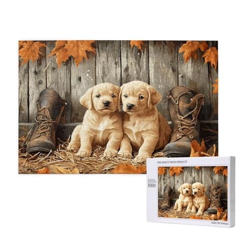 Puzzle 3000 Teile Herbst Puzzles für Erwachsene Hund HD Puzzel Anspruchsvolles und Lustig Kreatives Unterhaltungsspiel, DIY Holzpuzzle für Erwachsene Als Feiertage Deko Geschenk fur Frauen M-551 von Yeogcohe