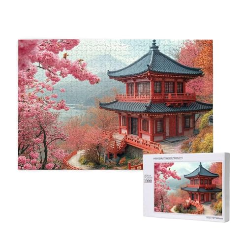 Puzzle 3000 Teile Japan Puzzles für Erwachsene Kirschblüten HD Puzzel Anspruchsvolles und Lustig Kreatives Unterhaltungsspiel, DIY Holzpuzzle für Erwachsene Als Feiertage Geschenk fur Frauen M-946 von Yeogcohe