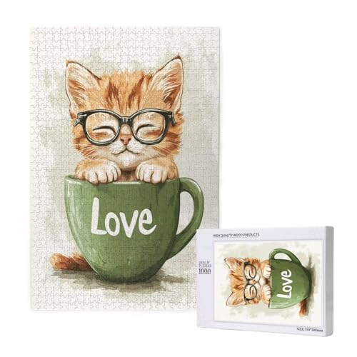 Puzzle 3000 Teile Katze Puzzles für Erwachsene Niedlich HD Puzzel Anspruchsvolles und Lustig Kreatives Unterhaltungsspiel, DIY Holzpuzzle für Erwachsene Als Feiertage Geschenk fur Frauen M-1331 von Yeogcohe