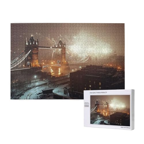 Puzzle 3000 Teile London Puzzles für Erwachsene Brooklyn Bridge HD Puzzel Anspruchsvolles und Lustig Kreatives Unterhaltungsspiel,DIY Holzpuzzle für Erwachsene Als Feiertage Geschenk fur Frauen M-1037 von Yeogcohe