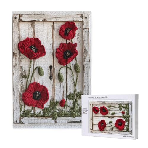 Puzzle 3000 Teile Mohn Puzzles für Erwachsene Retro HD Puzzel Anspruchsvolles und Lustig Kreatives Unterhaltungsspiel, DIY Holzpuzzle für Erwachsene Als Feiertage Deko Geschenk fur Frauen M-1354 von Yeogcohe