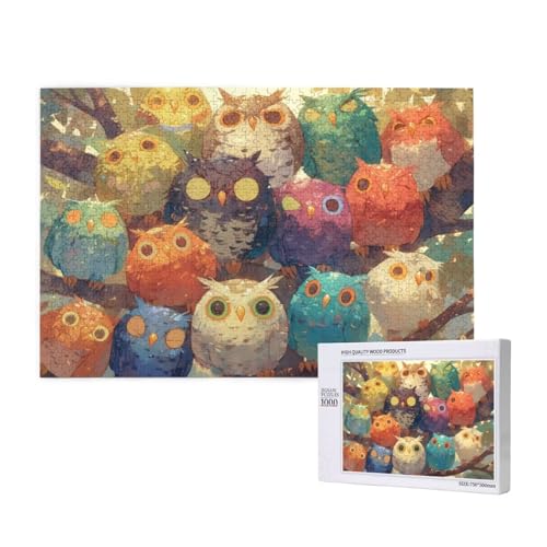 Puzzle 3000 Teile Niedlich Puzzles für Erwachsene Eule HD Puzzel Anspruchsvolles und Lustig Kreatives Unterhaltungsspiel, DIY Holzpuzzle für Erwachsene Als Feiertage Deko Geschenk fur Frauen M-245 von Yeogcohe