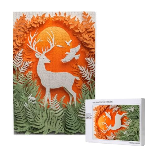 Puzzle 3000 Teile REH Puzzles für Erwachsene Tier HD Puzzel Anspruchsvolles und Lustig Kreatives Unterhaltungsspiel, DIY Holzpuzzle für Erwachsene Als Feiertage Zimmer Deko Geschenk fur Frauen M-1704 von Yeogcohe