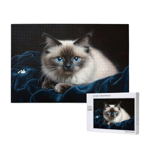 Puzzle 3000 Teile Tier Puzzles für Erwachsene Katze HD Puzzel Anspruchsvolles und Lustig Kreatives Unterhaltungsspiel, DIY Holzpuzzle für Erwachsene Als Feiertage Deko Geschenk fur Frauen M-1054 von Yeogcohe
