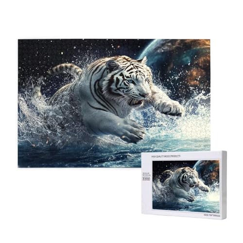 Puzzle 3000 Teile Tier Puzzles für Erwachsene Tiger HD Puzzel Anspruchsvolles und Lustig Kreatives Unterhaltungsspiel, DIY Holzpuzzle für Erwachsene Als Feiertage Deko Geschenk fur Frauen M-1019 von Yeogcohe