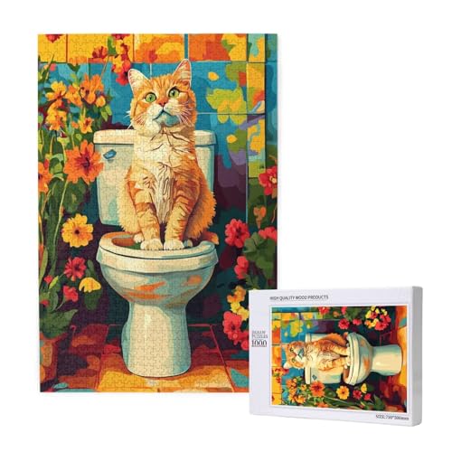 Puzzle 500 Teile Blume Puzzles für Erwachsene Katze HD Puzzel Anspruchsvolles und Lustig Kreatives Unterhaltungsspiel, DIY Holzpuzzle für Erwachsene Als Feiertage Deko Geschenk fur Frauen M-1300 von Yeogcohe