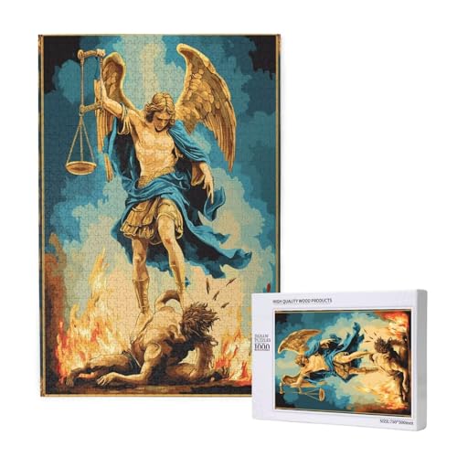 Puzzle 500 Teile Engel Puzzles für Erwachsene Dämon HD Puzzel Anspruchsvolles und Lustig Kreatives Unterhaltungsspiel, DIY Holzpuzzle für Erwachsene Als Feiertage Deko Geschenk fur Frauen M-1173 von Yeogcohe