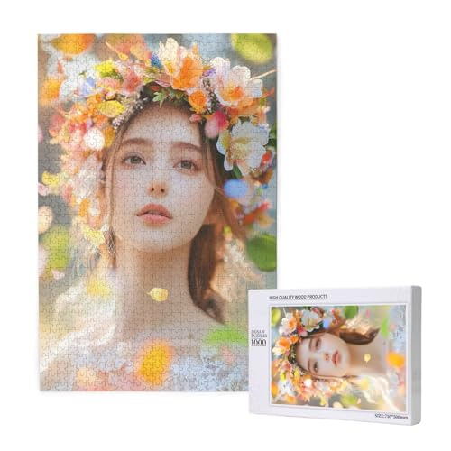Puzzle 500 Teile Frau Puzzles für Erwachsene Blume HD Puzzel Anspruchsvolles und Lustig Kreatives Unterhaltungsspiel, DIY Holzpuzzle für Erwachsene Als Feiertage Zimmer Deko Geschenk fur Frauen M-1886 von Yeogcohe