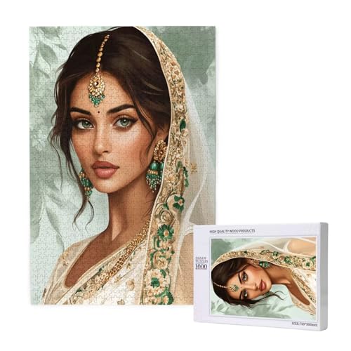 Puzzle 500 Teile Frau Puzzles für Erwachsene Indien HD Puzzel Anspruchsvolles und Lustig Kreatives Unterhaltungsspiel, DIY Holzpuzzle für Erwachsene Als Feiertage Deko Geschenk fur Frauen M-1376 von Yeogcohe
