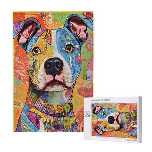 Puzzle 500 Teile Hund Puzzles für Erwachsene Farbe HD Puzzel Anspruchsvolles und Lustig Kreatives Unterhaltungsspiel, DIY Holzpuzzle für Erwachsene Als Feiertage Zimmer Deko Geschenk fur Frauen M-1383 von Yeogcohe