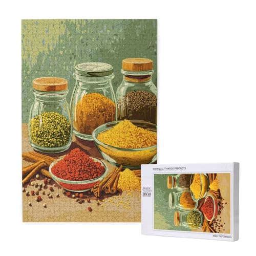 Puzzle 500 Teile Küche Puzzles für Erwachsene Würze HD Puzzel Anspruchsvolles und Lustig Kreatives Unterhaltungsspiel, DIY Holzpuzzle für Erwachsene Als Feiertage Deko Geschenk fur Frauen M-1744 von Yeogcohe