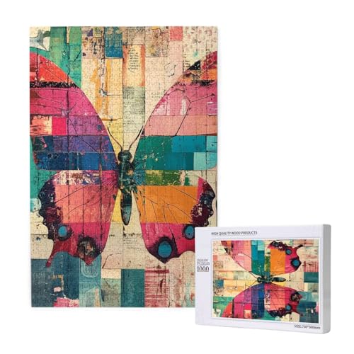 Puzzle 500 Teile Schmetterling Puzzles für Erwachsene Farbe HD Puzzel Anspruchsvolles und Lustig Kreatives Unterhaltungsspiel, DIY Holzpuzzle für Erwachsene Als Feiertage Geschenk fur Frauen M-1867 von Yeogcohe