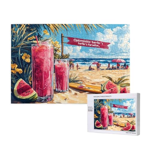 Puzzle 500 Teile Sommer Puzzles für Erwachsene Strand HD Puzzel Anspruchsvolles und Lustig Kreatives Unterhaltungsspiel, DIY Holzpuzzle für Erwachsene Als Feiertage Deko Geschenk fur Frauen M-760 von Yeogcohe