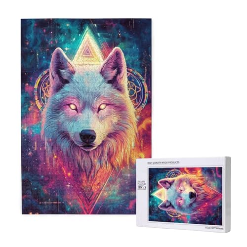 Puzzle 500 Teile Wolf Puzzles für Erwachsene Tier HD Puzzel Anspruchsvolles und Lustig Kreatives Unterhaltungsspiel, DIY Holzpuzzle für Erwachsene Als Feiertage Zimmer Deko Geschenk fur Frauen M-1928 von Yeogcohe
