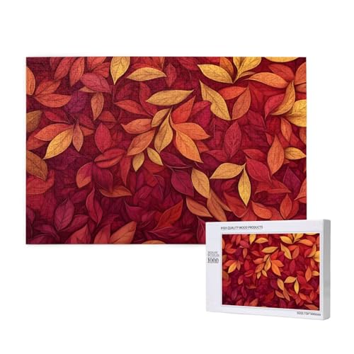 Puzzle 5000 Teile Herbst Puzzles für Erwachsene Blätter HD Puzzel Anspruchsvolles und Lustig Kreatives Unterhaltungsspiel, DIY Holzpuzzle für Erwachsene Als Feiertage Geschenk fur Frauen M-1004 von Yeogcohe