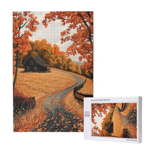 Puzzle 5000 Teile Herbst Puzzles für Erwachsene Landschaft HD Puzzel Anspruchsvolles und Lustig Kreatives Unterhaltungsspiel, DIY Holzpuzzle für Erwachsene Als Feiertage Geschenk fur Frauen M-1753 von Yeogcohe