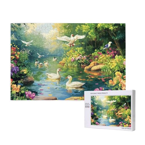 Puzzle 5000 Teile Schwan Puzzles für Erwachsene Tier HD Puzzel Anspruchsvolles und Lustig Kreatives Unterhaltungsspiel, DIY Holzpuzzle für Erwachsene Als Feiertage Deko Geschenk fur Frauen M-398 von Yeogcohe