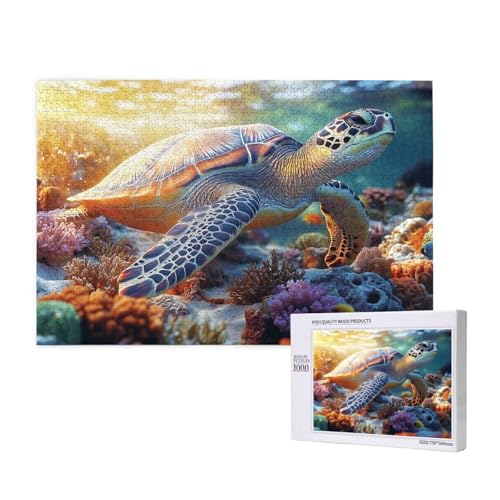 Puzzle 5000 Teile Tier Puzzles für Erwachsene Meeresschildkröten HD Puzzel Anspruchsvolles und Lustig Kreatives Unterhaltungsspiel,DIY Holzpuzzle für Erwachsene Als Feiertage Geschenk fur Frauen M-938 von Yeogcohe