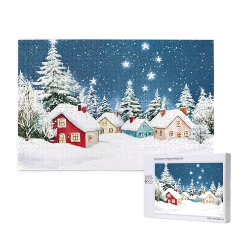 Puzzle 5000 Teile Winter Puzzles für Erwachsene Weihnachten HD Puzzel Anspruchsvolles und Lustig Kreatives Unterhaltungsspiel, DIY Holzpuzzle für Erwachsene Als Feiertage Geschenk fur Frauen M-1031 von Yeogcohe