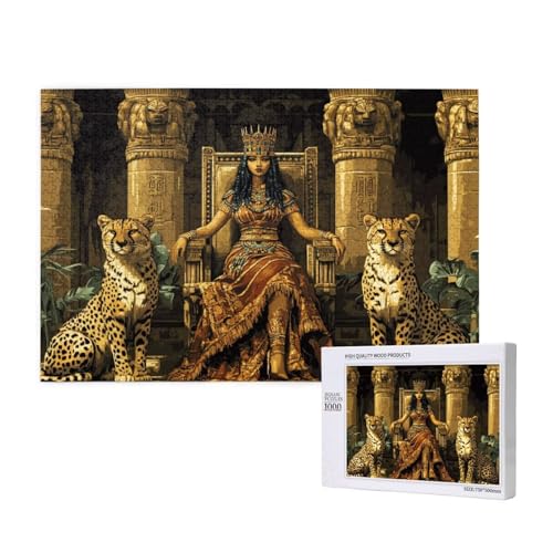 Puzzle Ägypten,Puzzle 4000 Teile Königin Holzpuzzle Erwachsene mit Geschenkbox und Poster,Schwieriges,Unterhaltsames,Herausforderndes,Geeignet für Anfänger ab 14 Jahren,Geschenke für Frauen M-432 von Yeogcohe