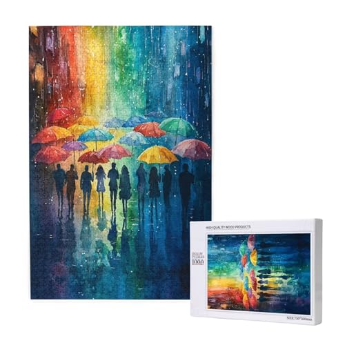 Puzzle Abstrakt,Puzzle 1000 Teile Landschaft Holzpuzzle Erwachsene mit Geschenkbox,Schwieriges,Unterhaltsames,Herausforderndes,Geeignet für Anfänger ab 14 Jahren,Geschenke für Männer/Frauen M-1721 von Yeogcohe