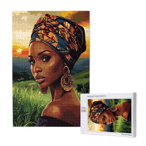 Puzzle Afrika,Puzzle 300 Teile Frau Holzpuzzle Erwachsene mit Geschenkbox und Poster,Schwieriges,Unterhaltsames,Herausforderndes,Geeignet für Anfänger ab 14 Jahren,Geschenke für Männer/Frauen M-1262 von Yeogcohe