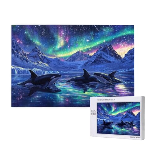 Puzzle Aurora,Puzzle 6000 Teile Delphin Holzpuzzle Erwachsene mit Geschenkbox und Poster,Schwieriges,Unterhaltsames,Herausforderndes,Geeignet für Anfänger ab 14 Jahren,Geschenke für Frauen M-1008 von Yeogcohe