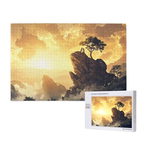 Puzzle Berg,Puzzle 1000 Teile Landschaft Holzpuzzle Erwachsene mit Geschenkbox und Poster,Schwieriges,Unterhaltsames,Herausforderndes,Geeignet für Anfänger ab 14 Jahren,Geschenke für Frauen M-395 von Yeogcohe