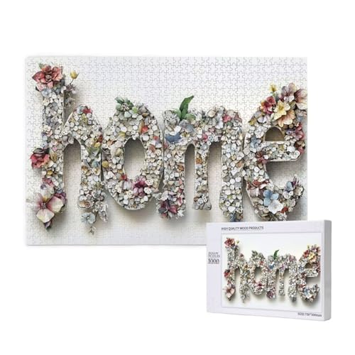 Puzzle Blume,Puzzle 1000 Teile Einfachheit Holzpuzzle Erwachsene mit Geschenkbox,Schwieriges,Unterhaltsames,Herausforderndes,Geeignet für Anfänger ab 14 Jahren,Geschenke für Männer/Frauen M-648 von Yeogcohe